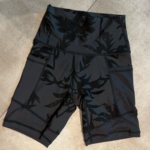 Aerie Biker Shorts with Palm Print & Mesh Sides
